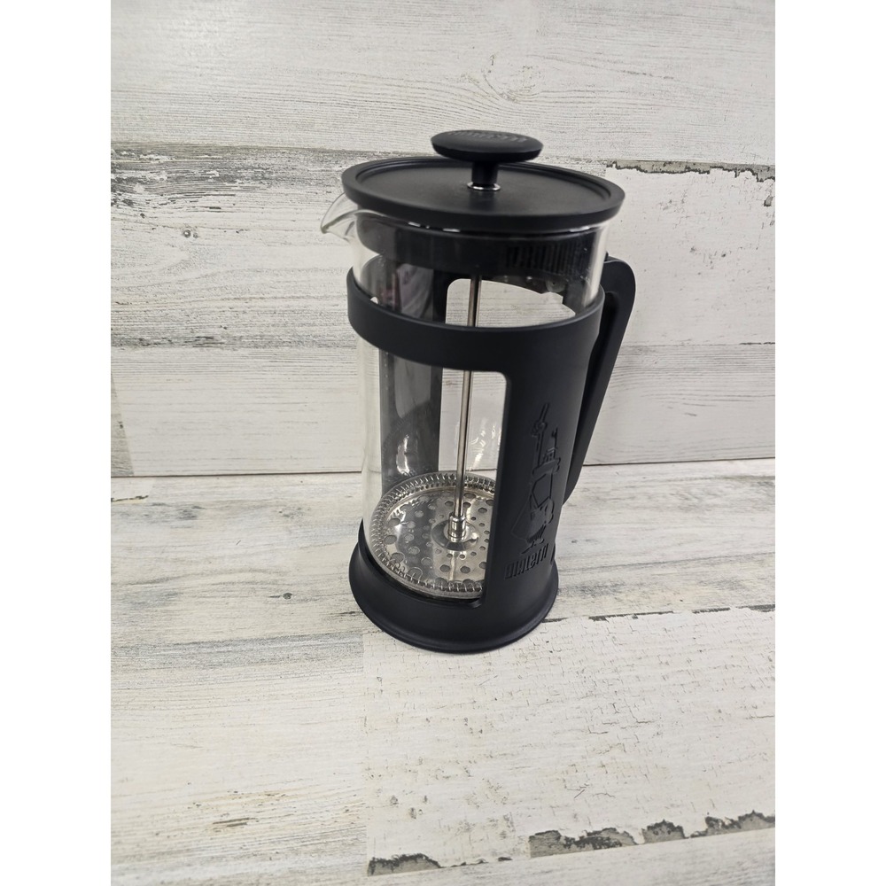 Bialetti French Press Coffee Maker 8 Cup Black Glass Stainless Steel Omino Logo